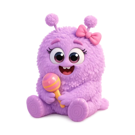 Lilli, das lilafarbene Babymonster mit Schleife